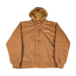 CornerStone Jacket Men's Medium Duck Cloth Hooded Work J763H J140 Active Brown